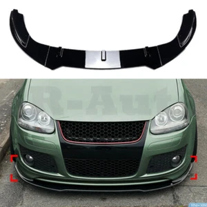 For Golf 5 MK5 GTI Jetta MK5 GLI Gloss Black Front Bumper Lip Body Kit Spoiler - Picture 1 of 9