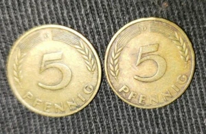 (2) 1949 D Germany 5 Pfennig - Picture 1 of 2