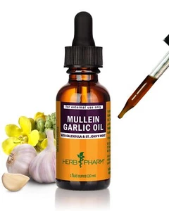 Herb Pharm Mullein/Garlic Herbal Ear Oil 1 Ounce - Picture 1 of 7