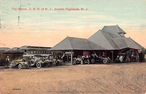 1915 CRR of NJ RR Station Atlantic Highlands NJ post card - Picture 1 of 2