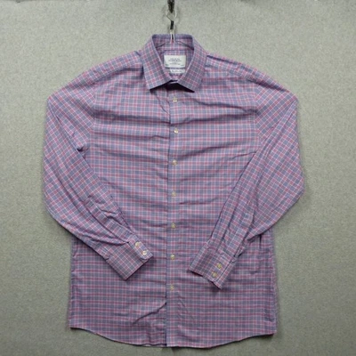 Camisa Charles Tyrwhitt Para Hombre 16.5 35 Azul Rojo Blanco A Cuadros Calce Ajustado Sin Plancha Foto 1 de 4