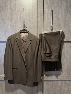 Chaqueta de traje marrón Stafford vintage de 2 piezas para hombre 48R, 20x27 forro de pantalones Foto 1 de 4