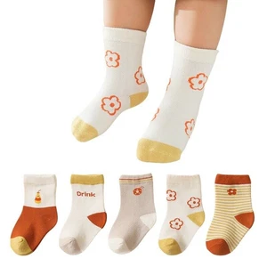 5 Pairs Cotton Kids Socks Winter Baby Girls Boys Newborn Toddler Socks 0-8 Yrs - Picture 1 of 16