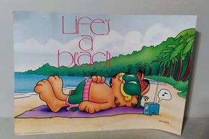 Póster vintage de Garfield El gato 13" x 20" "La vida es una playa" - Imagen 1 de 8