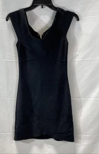 Guess By Marciano Womens Black Solid Mini Stretch Vneck Sleeveless Dress Size M - Picture 1 of 5