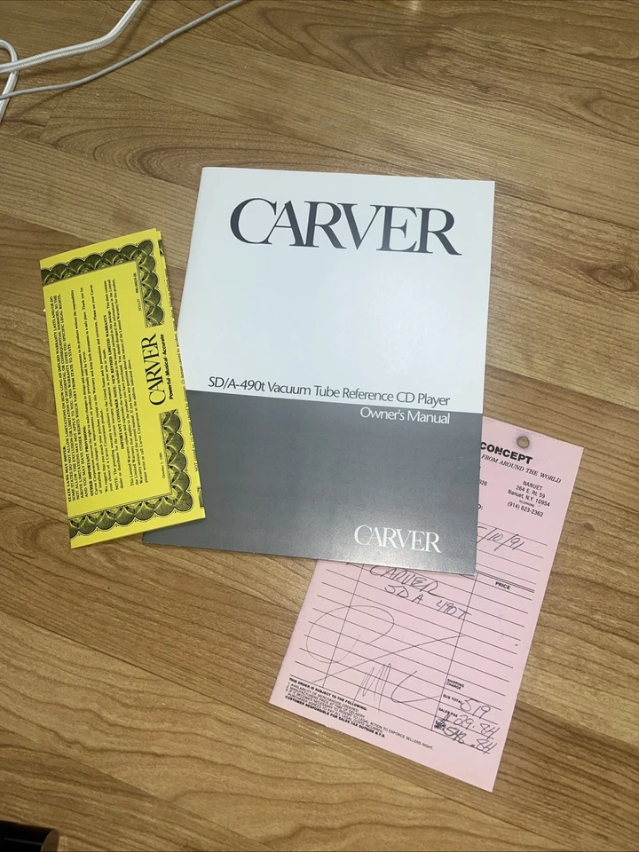Carver SD/A-490T Reproductor de CD Manual del Propietario Original Foto 1 de 1