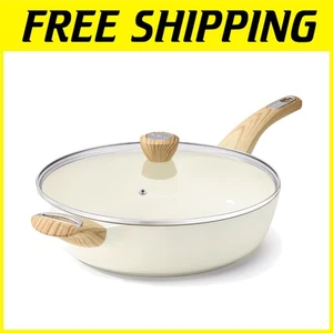 Ceramic Nonstick Frying Pan 12 Inch with Lid - Picture 1 of 9