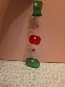 Melange Schmelzglas Schneemann Ornament Handarbeit Weihnachten Urlaub Sonnenfänger - Bild 1 von 9