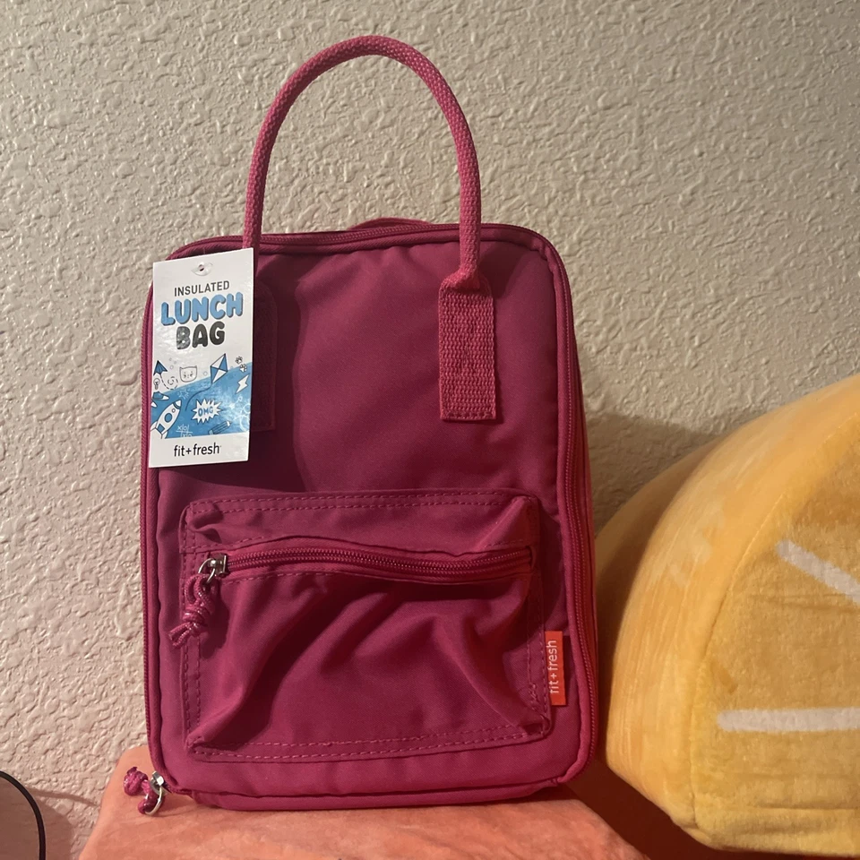 Lancheira Fit & Fresh Connor, 10"A x 4-1/2"L x 7-1/2"D, rosa - Imagem 1 de 2