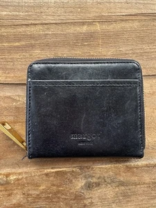 Margot New York Women’s Leather Black Zip Around Gina Compact Wallet - Picture 1 of 13