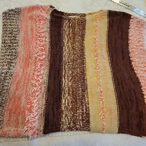 Anthropologie Multi Striped Boxy Chunky Sweater Vest Size Medium Boho Lagenlook - Picture 1 of 6