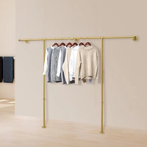 Perchero organizador de ropa industrial montado en la pared - Imagen 1 de 28