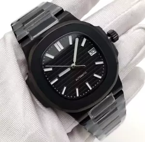 Reloj Automático Hombre Tandorio Negro PVD Recubrimiento Cuadrado Retro Zafiro 10ATM NH35 - Imagen 1 de 6