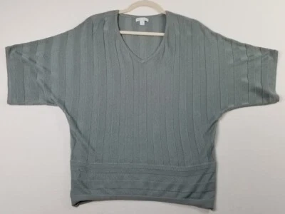 Suéter para mujer NY&Co M gris medio cuello en V mangas cortas banda dobladillo tejido elástico Foto 1 de 4