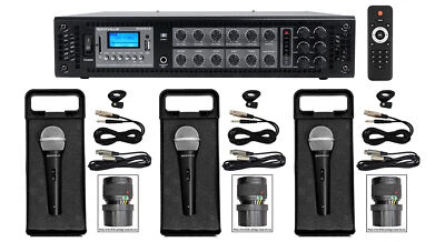 Rockville RCS180-6 180w 6 Zone 70v Commercial Amplifier/Bluetooth Receiver+Mics - Image 1 of 4