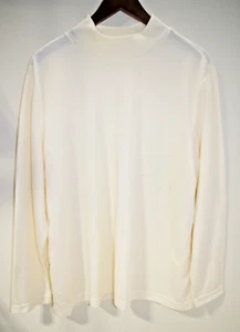 C5 - HABAND NWOT Vintage Ivory Knit Mock Neck TOP Tee Shirt L/S XL Women’s USA - Picture 1 of 5