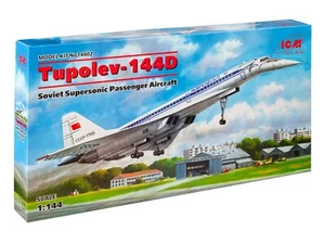 Tu-144D Soviet Supersonic Passenger Aircraft 1/144 Plastic Model Kit ICM 14402 - Imagen 1 de 11