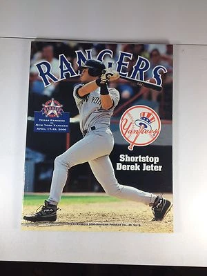 Texas Rangers, Derek Jeter, April 17-19,2000, Souvenir Program, Ex. Condition  - Image 1 of 4