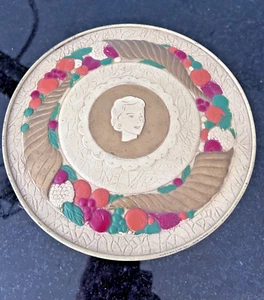 Smith Crafted Chicago Jane Parker Cameo Tin Cornucopia Fruit Metal Container W17 - Picture 1 of 9