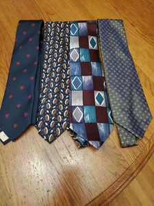 VTG lot Of 4 Neck Ties: Christian Dior, Pierre Cardin, Johnny Carson, &club Room - Picture 1 of 14