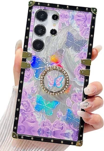 Samsung Galaxy S23 Ultra Phone Case Butterfly with Ring Kickstand,Luxury Bling R - Zdjęcie 1 z 7