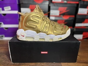 Nike Air More Uptempo Supreme ‘ Suptempo Gold ‘ - Size 8.5 - 902290-700 - Picture 1 of 5