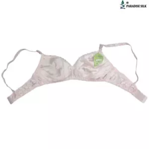 100% Natural Silk Bra Double Layers Wireless Shiny Silk Satin Underwear - Picture 1 of 7
