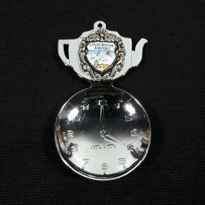Reloj hervidor cuchara recuerdos vintage Louis Botha Airport Atlanta coleccionable - Imagen 1 de 5