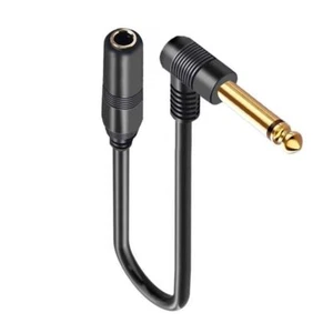 Cable de guitarra estéreo de 6,35 mm de extensión macho de ángulo recto de 90 grados de 6,35 mm para pianos - Imagen 1 de 14