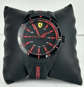 Ferrari Scuderia 0830245 Red Rev Round Dial Watch Black & Red w/Silicone Strap - Picture 1 of 10