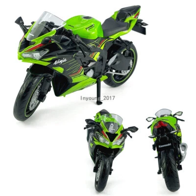 1:12 Kawasaki Ninja ZX-6R Motorcycle Model Diecast Toy Car for Boys Kids Green - Image 1 of 4