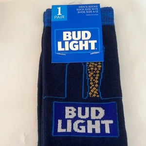 Anheuser Busch Bud Light Beer Drinking Socks - Men's Sock Size 10-13 - NEW! - Picture 1 of 6