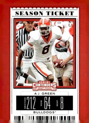A.J. Green 2019 Panini Contenders Draft Picks Collegiate #1 Georgia Bulldogs - Image 1 of 2