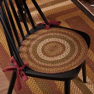 VHC Brands Rustic 15 in Chair Pad Set of 6 Green Tea Cabin Kitchen Table Decor - Picture 1 of 12