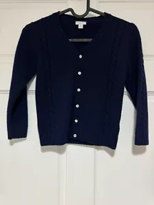 Papo d'Anjo Boys Cashmere Navy Cardigan Sweater Worn Once Sz 5 - Picture 1 of 2