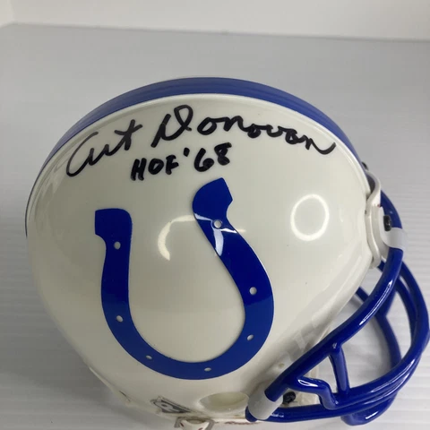 Art Donovan Signed Mini Helmet Baltimore Colts HOF 68 Inscribed COA Autograph Cover