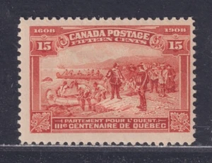 Canada Scott 102 Used 1908 15¢ Red Orange Quebec Tercentenary SCV $225 - Picture 1 of 2