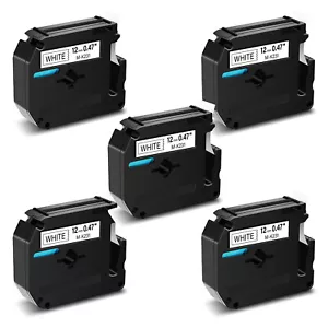 5PK M-K231 M231 Fit Brother P-Touch M Tape 12mm White Label Maker PT-70 PT-80 90 - Picture 1 of 12