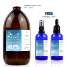 500ml Colloidal Silver (45ppm) + Full 50ml Spray & Full 50ml Pipet