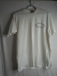 Vtg Single Stitch Double Sided USA White T-Shirt Heart Fruit of the Loom Sz L - Picture 1 of 9