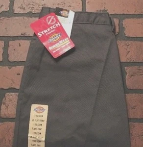 Dickies Flare Pant Junior Flat Front Gray Pants Size 11 Regular - Picture 1 of 1