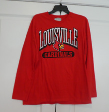 Vtg Captivating Louisville Cardinals Long Sleeve Shirt Red SZ Large 100% Cotton