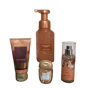 4 Bath & Body Works Herbst Kürbis Herbst Körpercreme Handseife Nebel Gel gemischtes Set - Bild 1 von 7