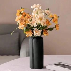Elegant Striped Designed Plastic Vase Floral Arrangements Home Decoration - Picture 1 of 5