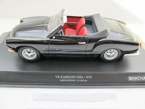Volkswagen VW Karmann Ghia Cabrio 1:18 Minichamps 1970 Nero 155054031 - Foto 1 di 3