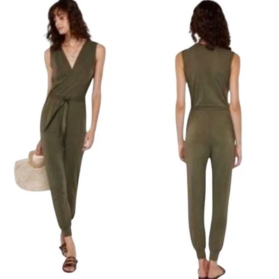 Mono Heartloom Oliva Rivky Sin Mangas Corbata Cintura Cónico Tobillo Talla S Foto 1 de 4