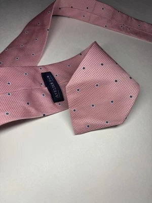 Atelier F&B Necktie Pink 100% Silk Polka Dotted Tie Made In France 57.5” - Image 1 of 4
