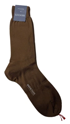 Bresciani 1970 Over the Calf  100% Sea Island Cotton Brown Size Large NWT - Image 1 of 4