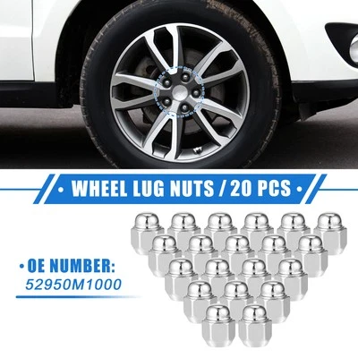 20pcs Wheel Lug Nuts Compatible Fit for Hyundai Santa Fe M12x1.5 Tire Lugnuts - Image 1 of 4