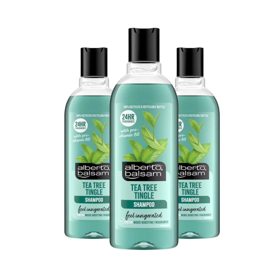 Alberto Balsam Tea Tree Tingle Shampoo 350ml x3